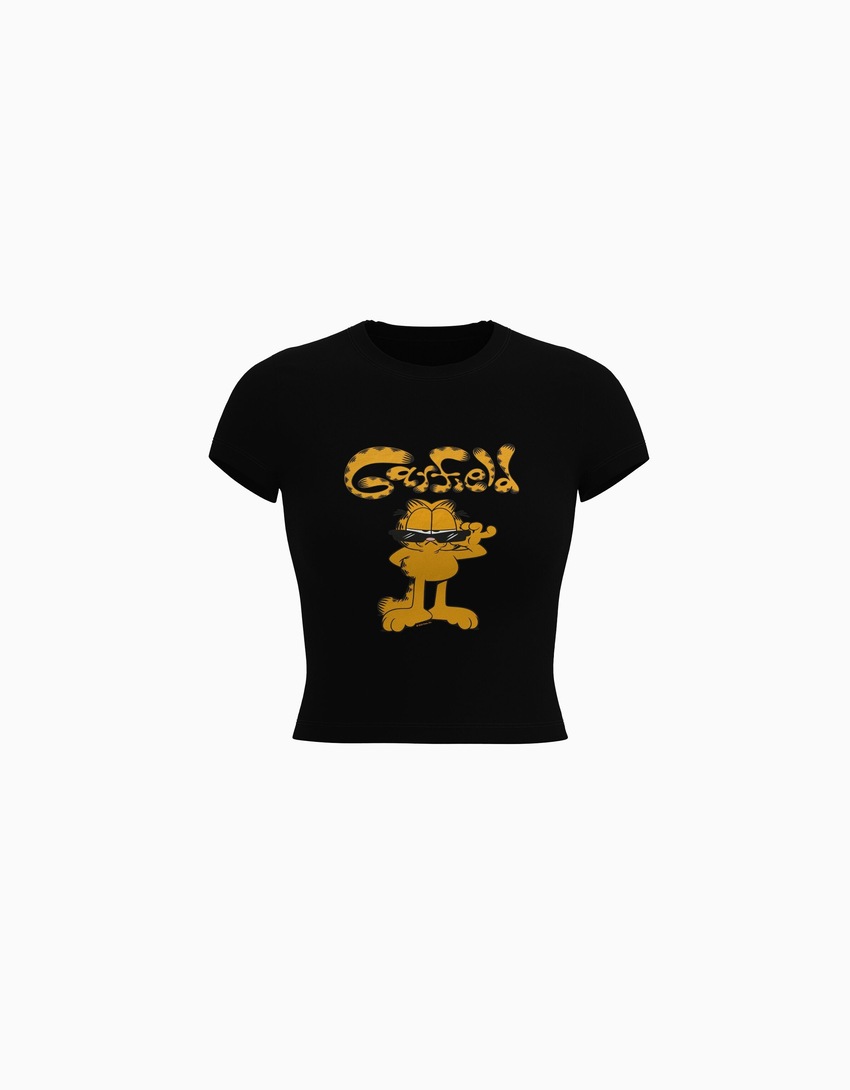 Camiseta de manga curta com estampa do Garfield