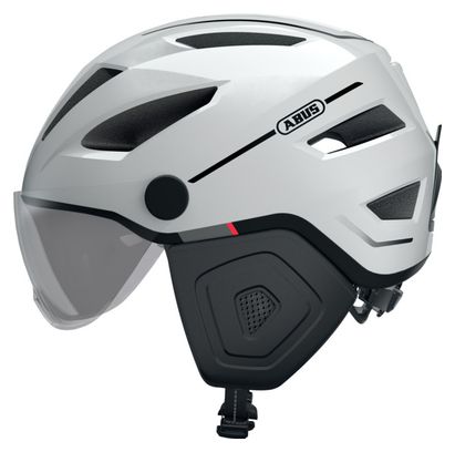Casque Abus Pedelec 2.0 ACE pearl Blanc avec Visière