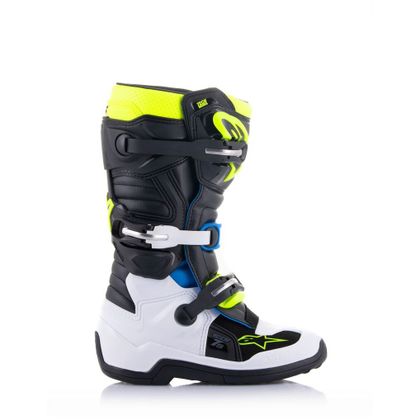 Bottes cross Alpinestars TECH 7S BLACK / ENAMEL BLUE /YELLOW FLUO ENFANT - Noir / Bleu