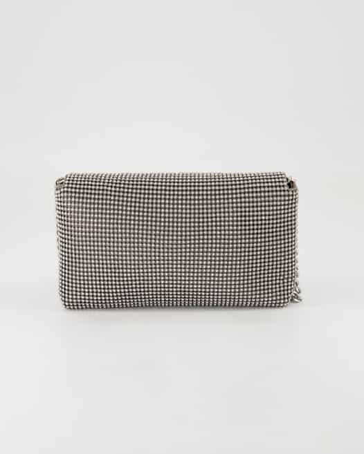 Guess Zalina Flap Clutch Umhängetasche in Silber