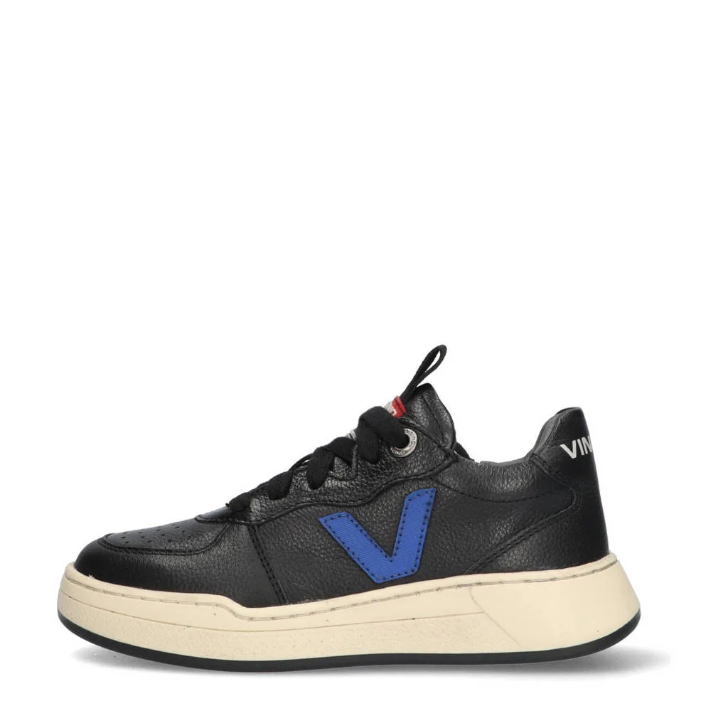 Vingino leren sneakers zwart/blauw
