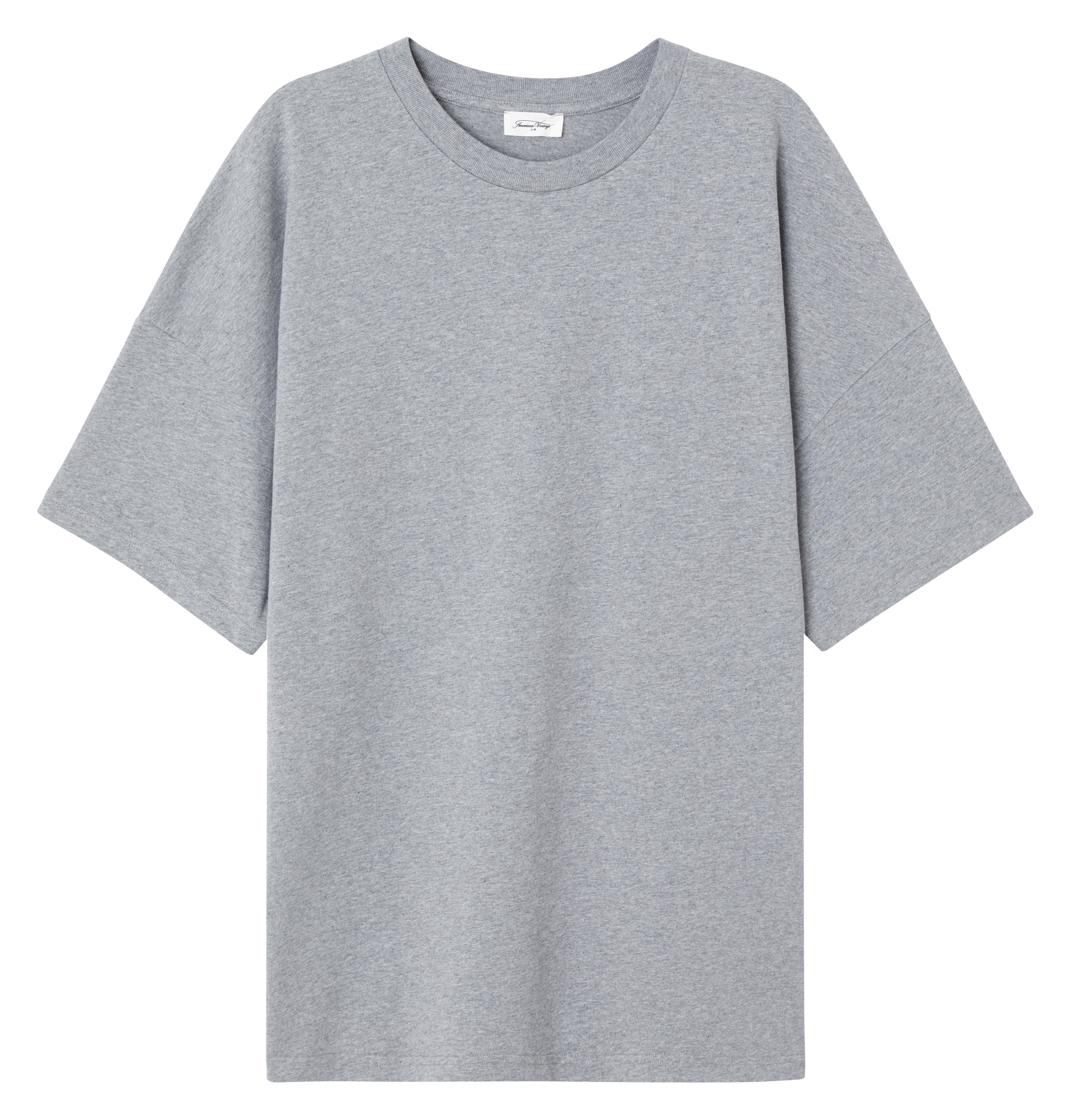 FIZVALLEY - Tee-shirt regular-fit col rond en coton | Gris