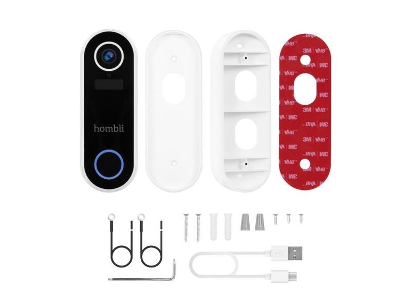 hombli Smart Doorbell Pack, Weiss Hombli Smart Doorbell 2 und Hombli Chime 2 Türgong