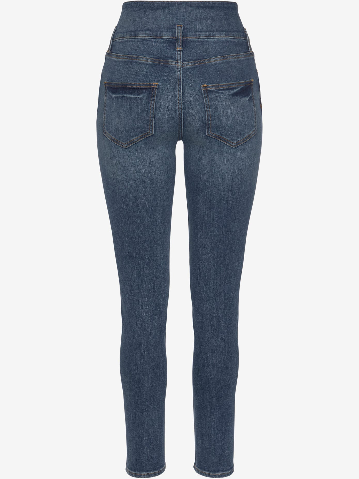 Jean taille haute large ceinture à boutons