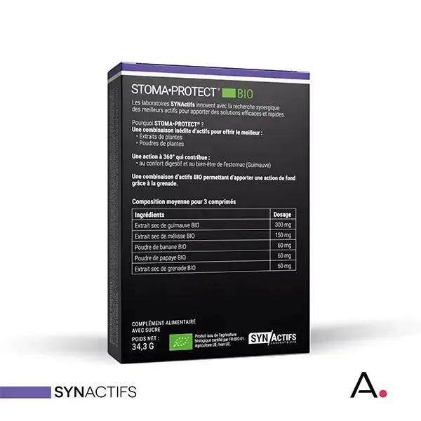 Aragan - Synactifs - StomaProtect® BIO - Conforto Digestivo - Marshmallow - 14 comprimidos