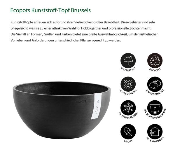 Ecopots Kunststoff-Topf Brussels, rund