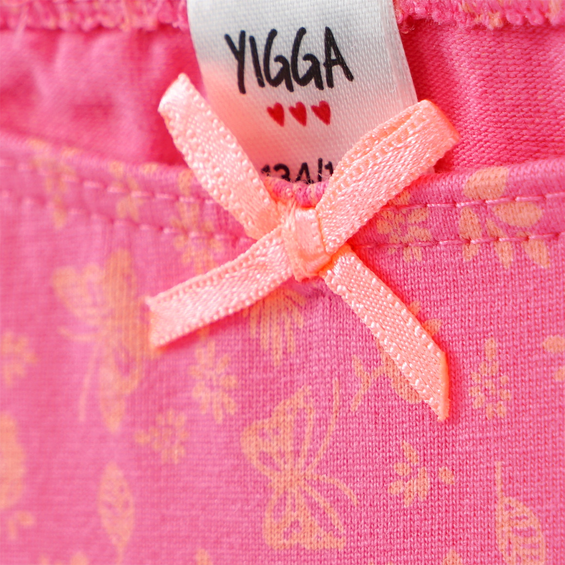 Yigga 3 Mädchen Pantys mit Bio-Baumwolle pink / apricot / rosa