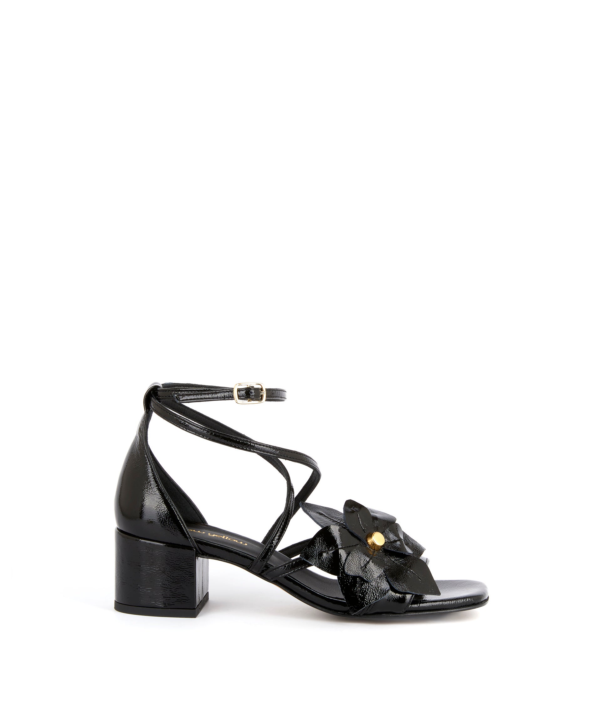 Sandales fleurs noires Fiore