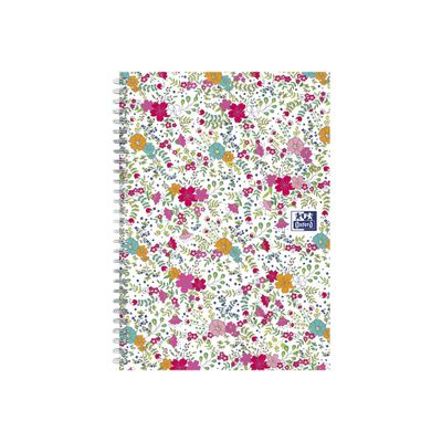 Oxford Floral - Carnet de notes à spirale - B5 - 120 pages - ligné
