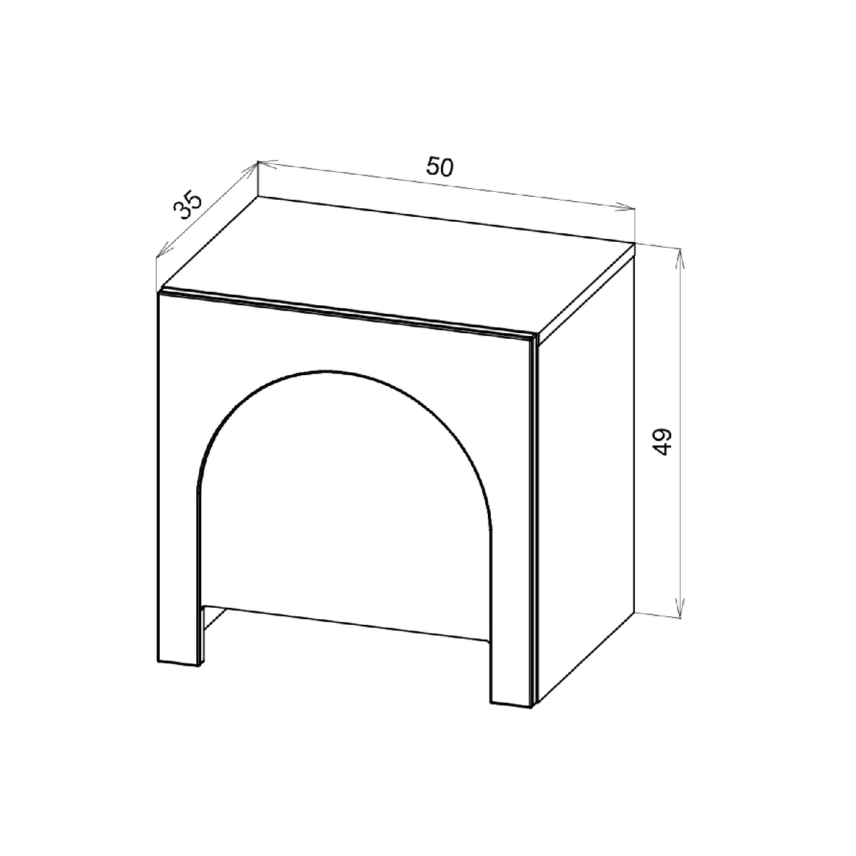 VIVALDI Table de Nuit ARCO 1D - Blanc