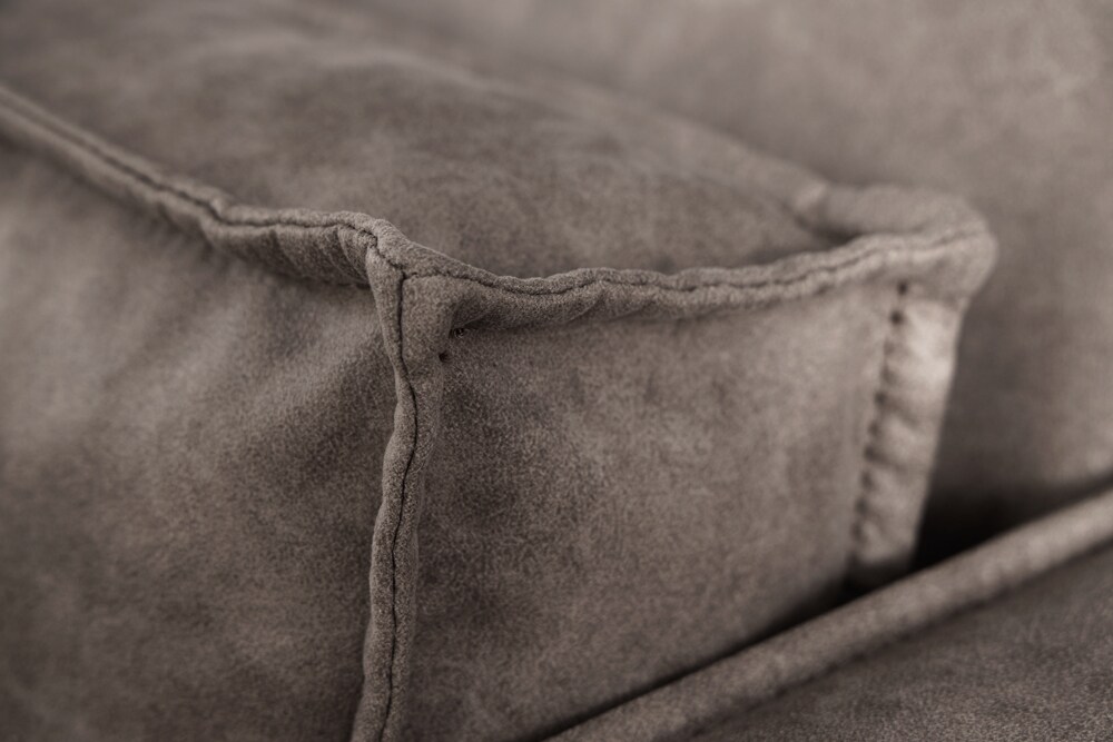 Design Ecksofa 265cm antik dunkelgrau Microfaser Couch 3-Sitzer Wohnzimmer