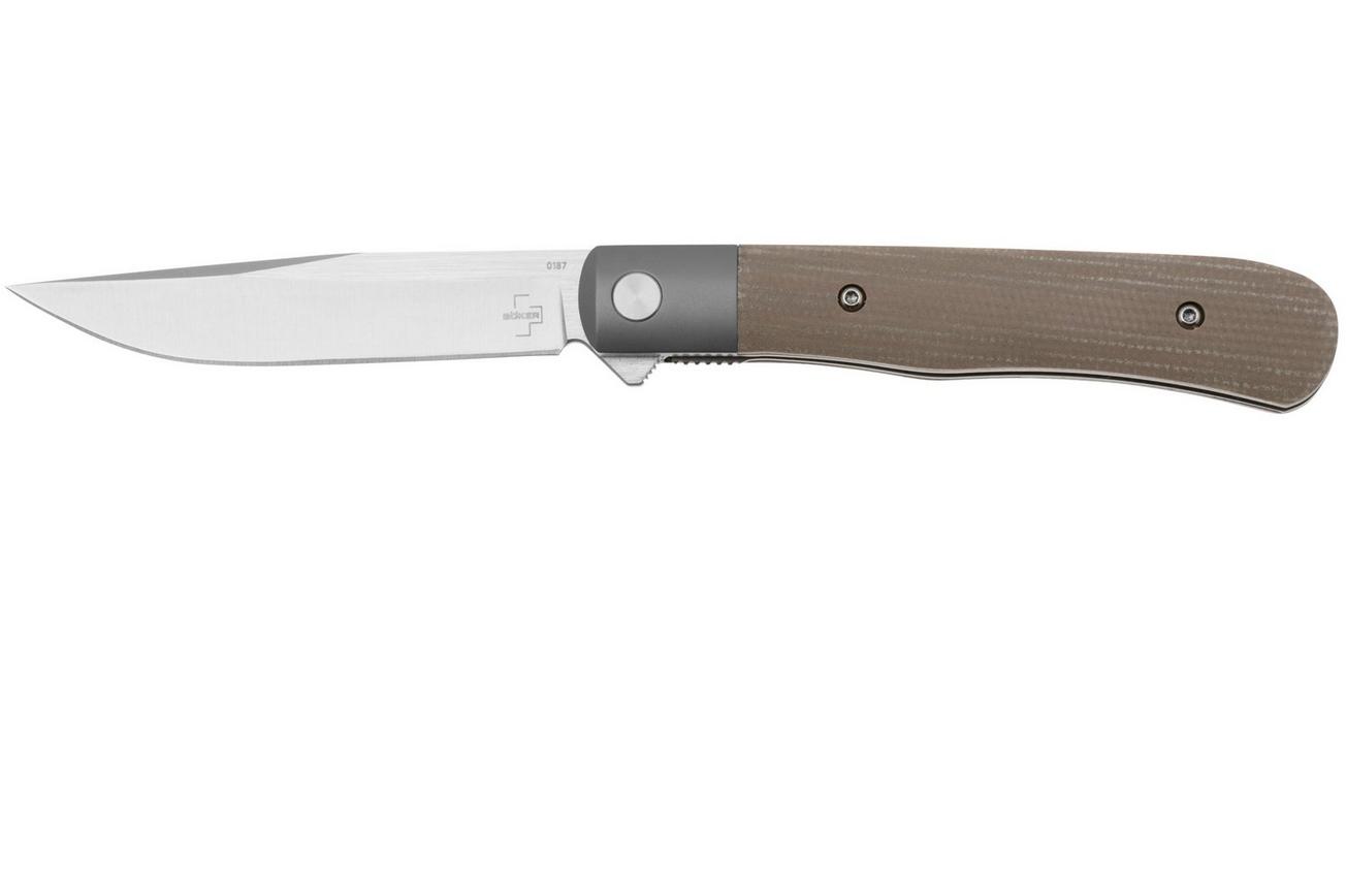 Böker Plus Modern Trapper Uno 01BO930 Nitro-V, Green Micarta, zakmes