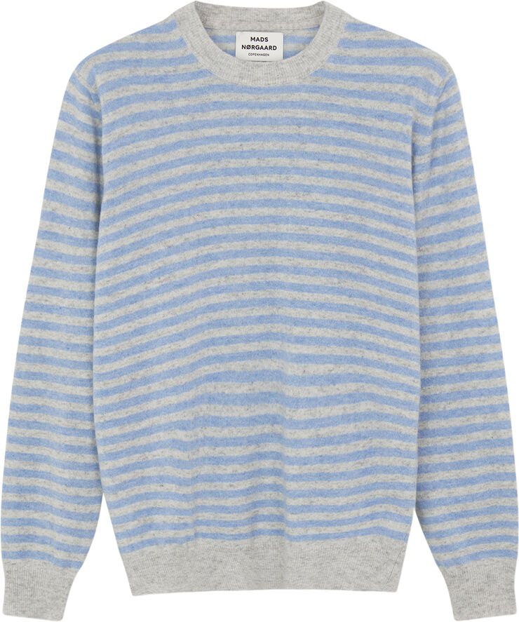 Mads Nørgaard - Copenhagen Eco Wool Stripe Kasey Sweater Grå og blå