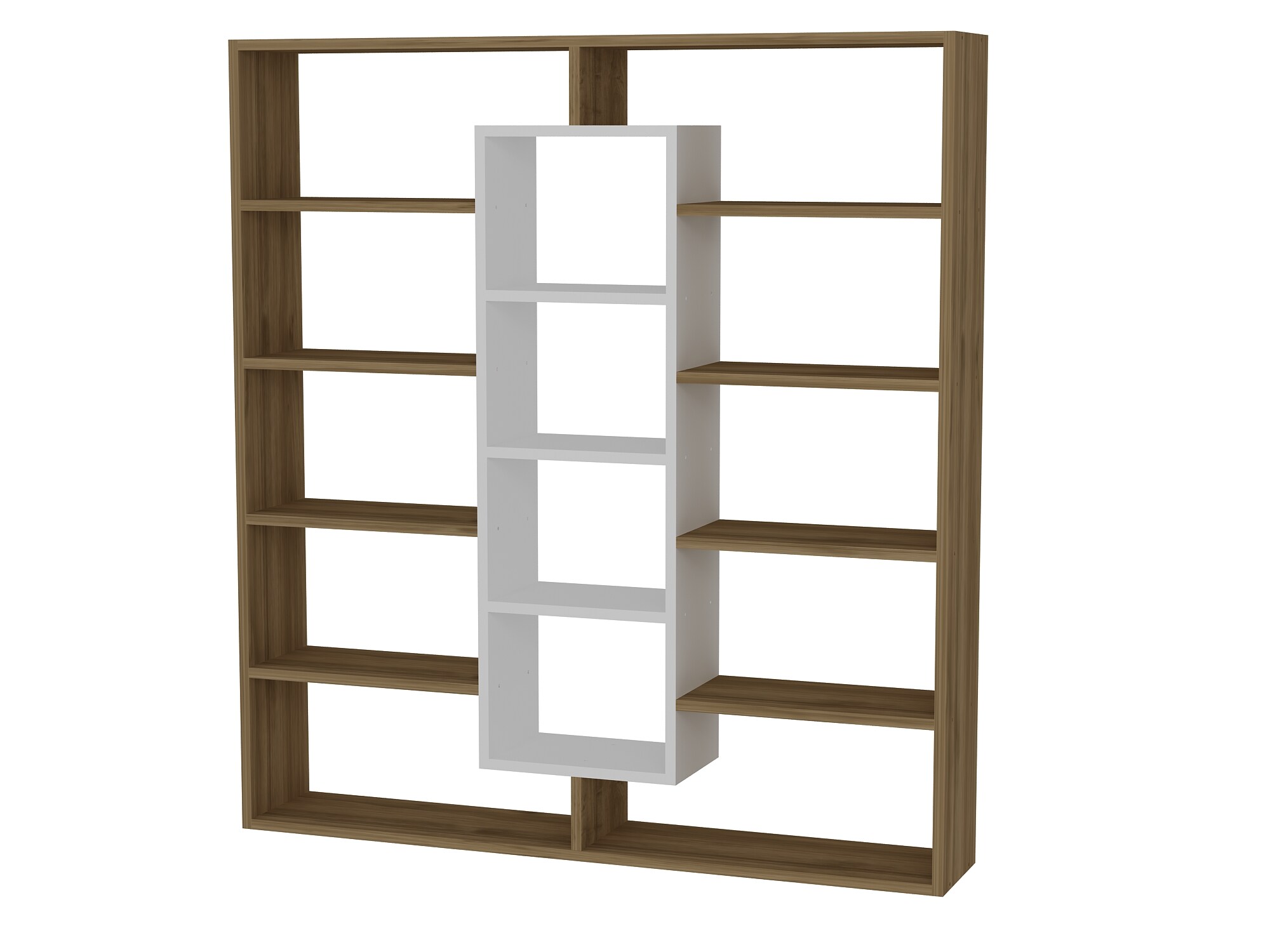 Bücherregal Ample Walnuss Weiß