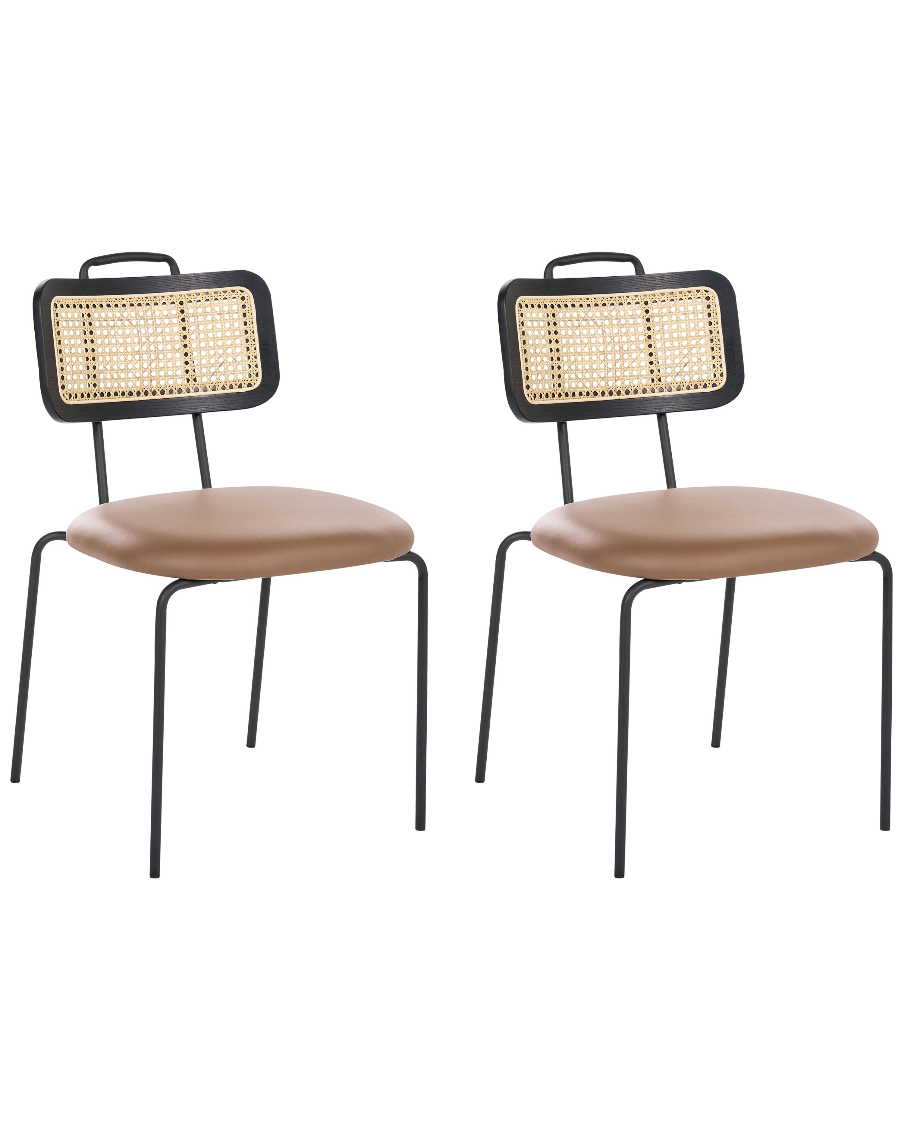 Set van 2 eetkamerstoelen ADELANTO Bruin