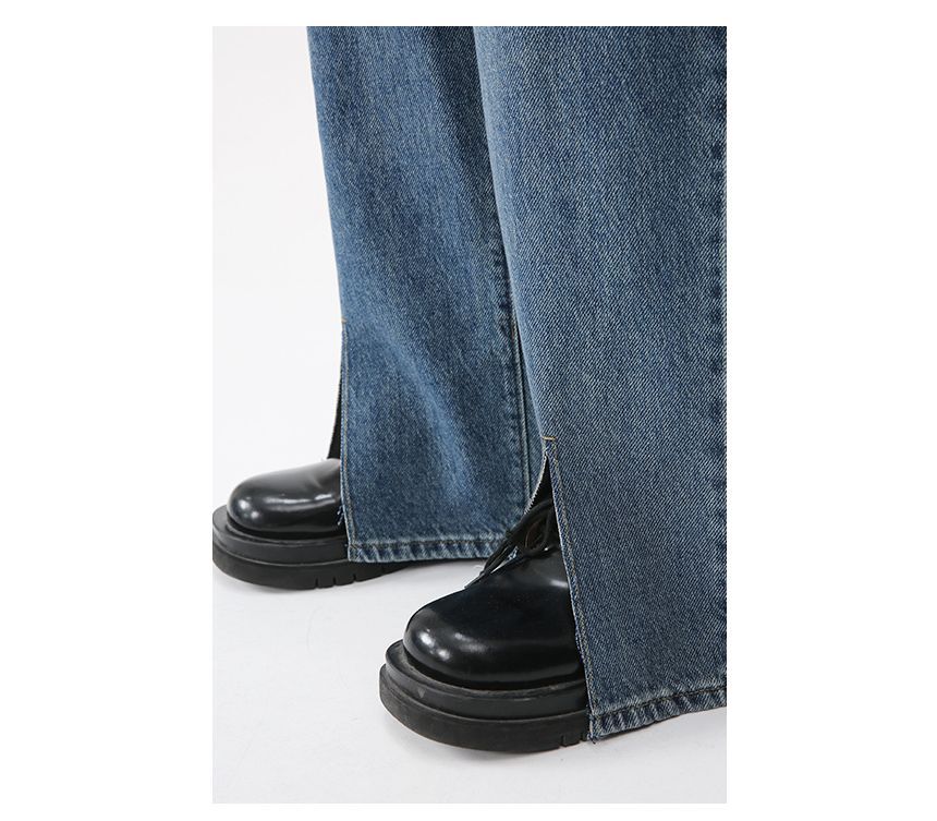 FAERIS - Hoge taille wijde jeans