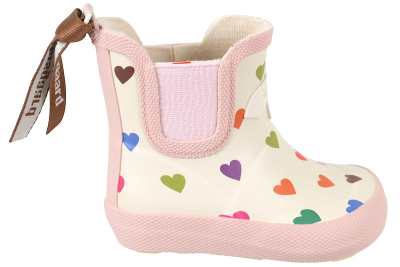 BISGAARD BAREFOOT RUBBER BEIGE GUMMISTVØLE MED HJERTER