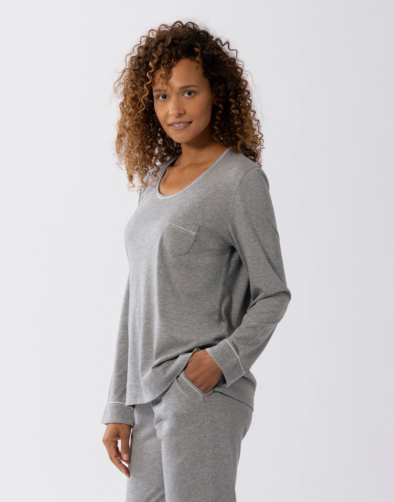 INTEMP A02 - Pyjama en coton modal | Gris