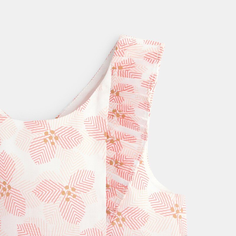 Top imprimé à volants rose bébé fille Rose