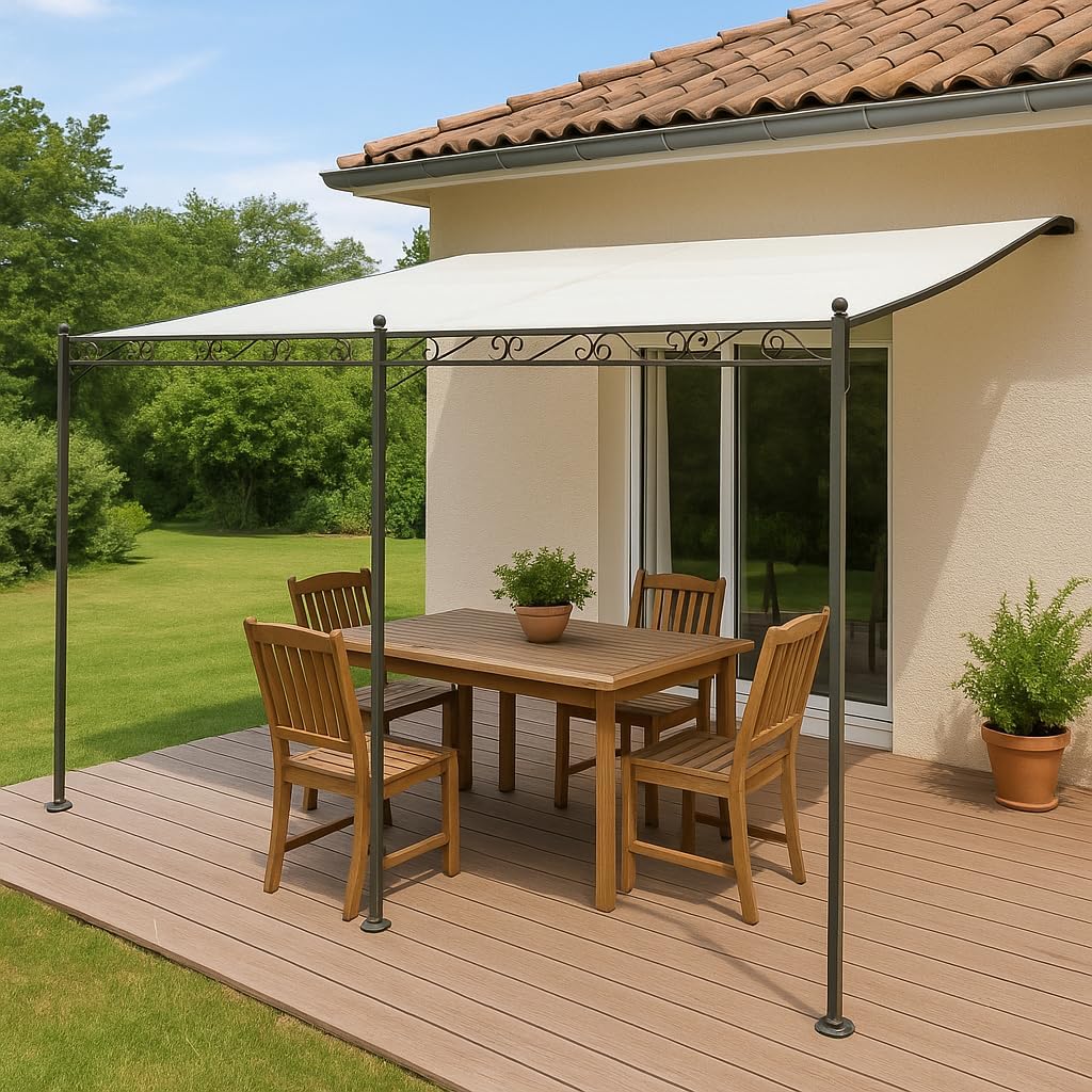 Terre Jardin Pavillon Pergola Terrassenüberdachung 4 x 3 m