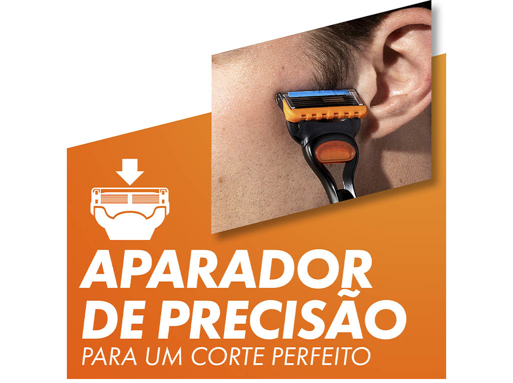 MÁQUINA DE BARBEAR COM 2 RECARGAS DE LÂMINAS FUSION5 GILLETTE