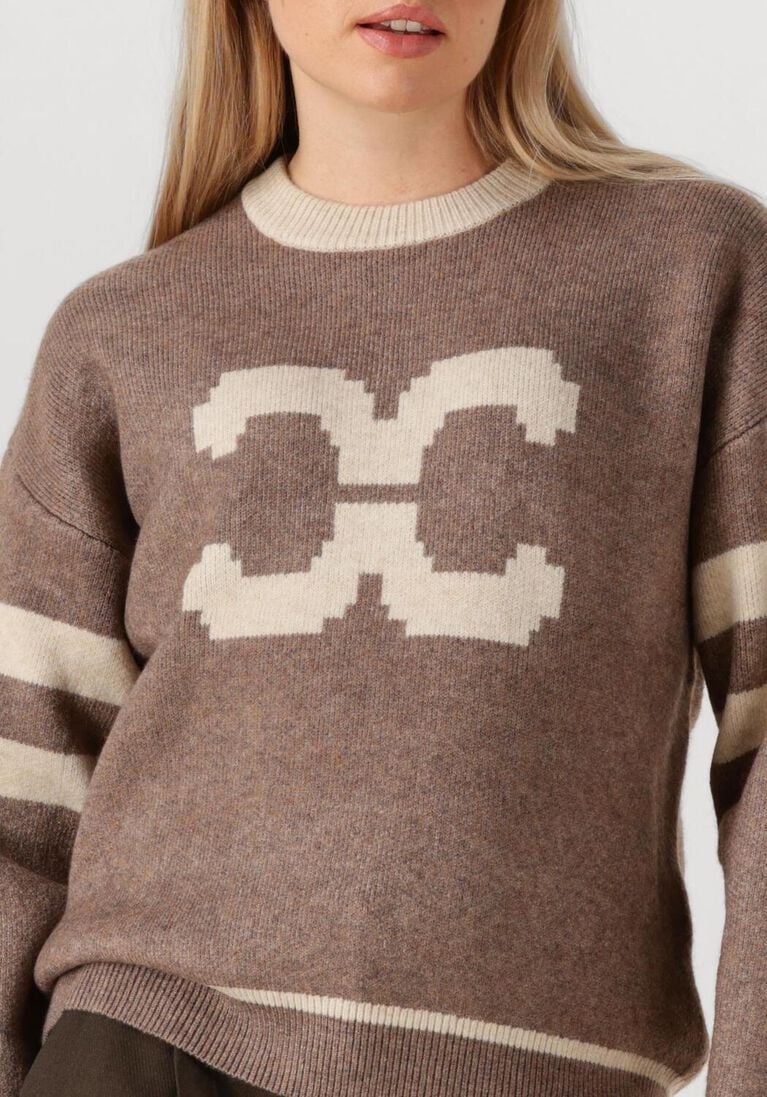 bruine co'couture trui row coco logo knit