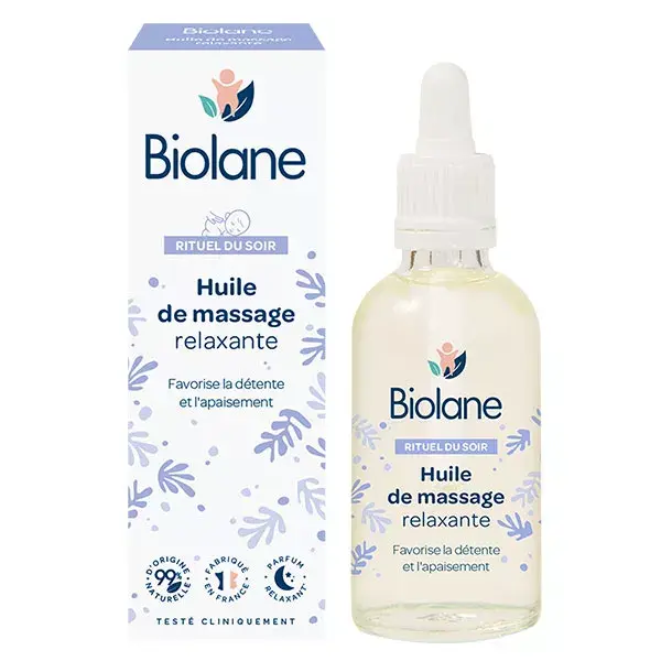 Óleo de Massagem Relaxante para Bebês Biolane 50ml