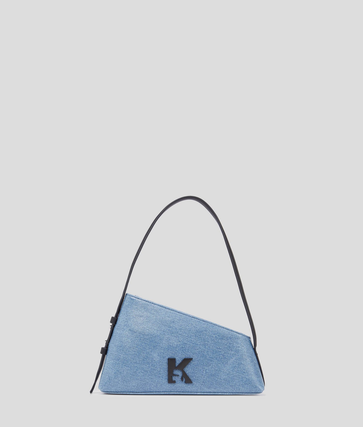 SAC PORTÉ ÉPAULE GÉOMÉTRIQUE ENDUIT - Bleu enduit