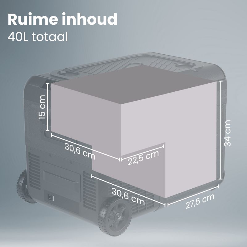 Auronic 40 liter compressor koelbox met wielen