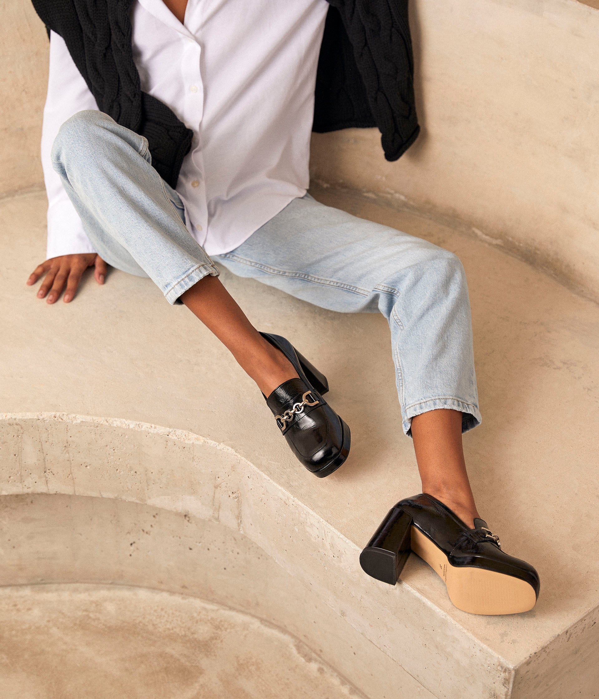 Mocassins noirs mors Crysta