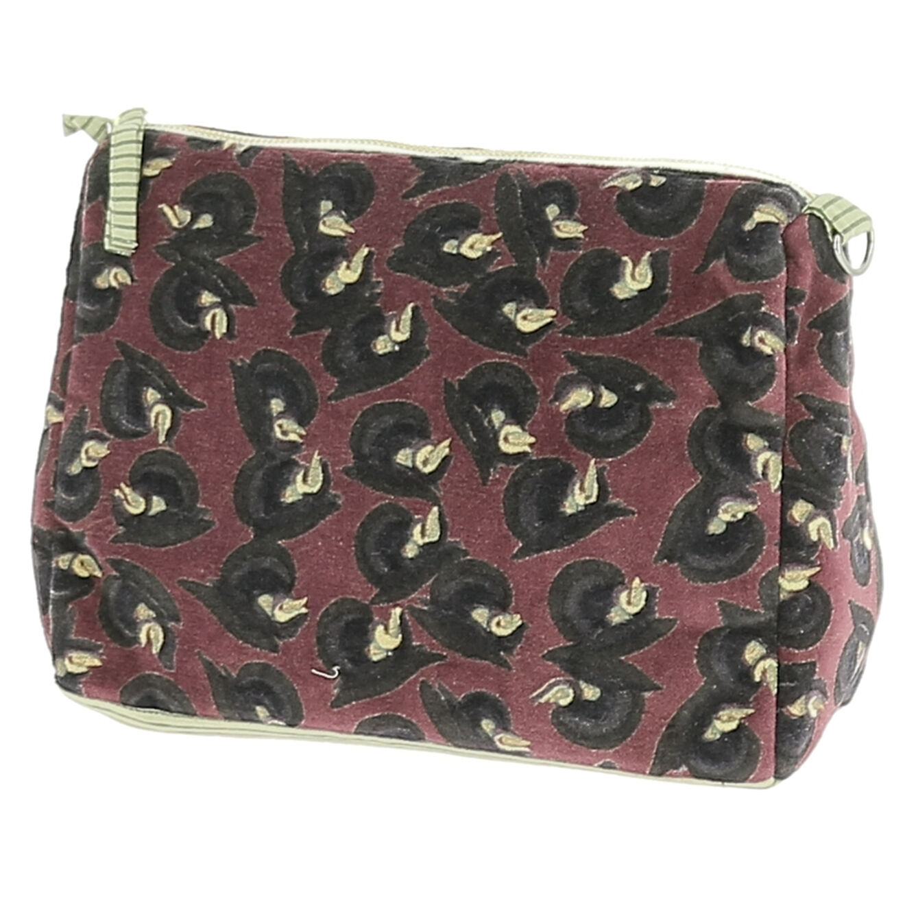 En Fil d'Indienne Trousse de toilette Art Déco bordeaux - 18x26x12 cm