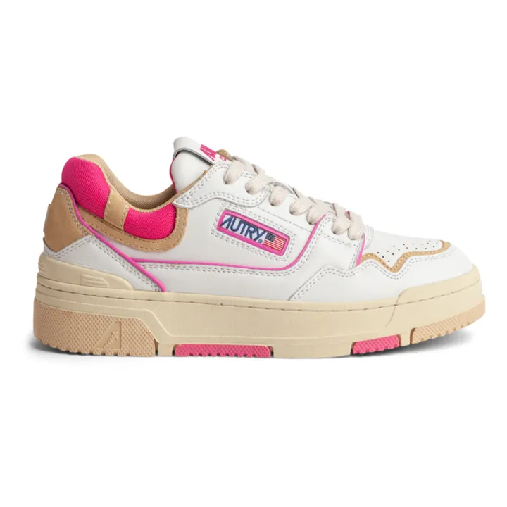 Autry Baskets CLC Low Cuir Bicolore | Rose fuschia