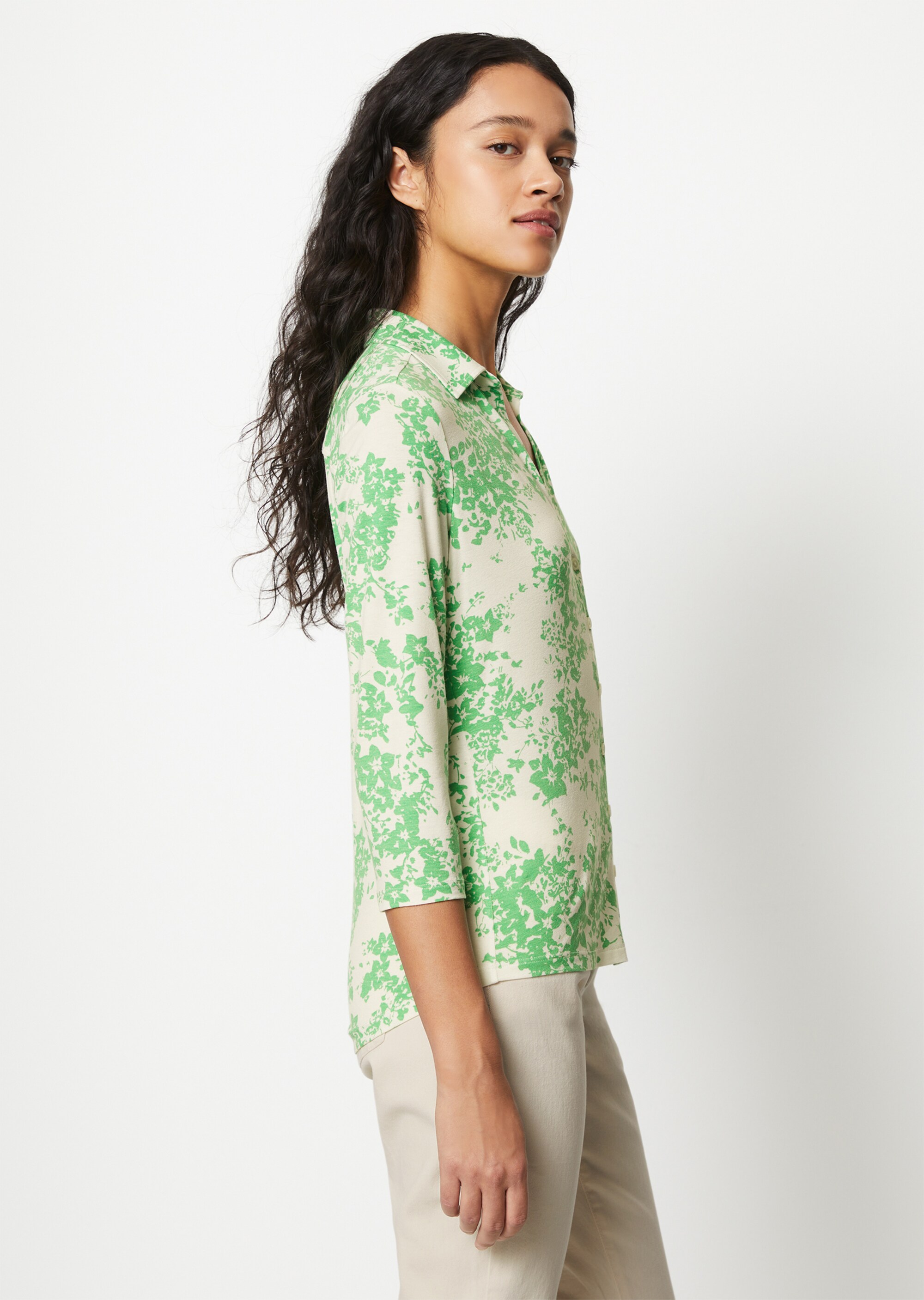 Jersey-Print-Bluse regularaus LENZING™ ECOVERO™