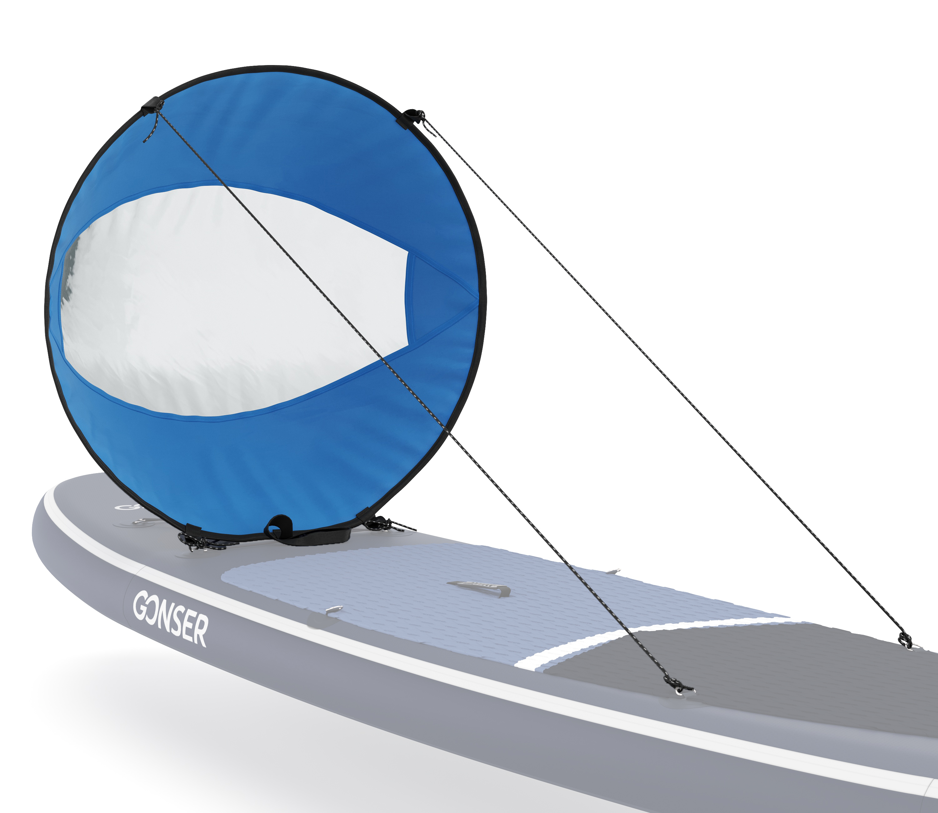 Windsegel für SUP und Kajak blau