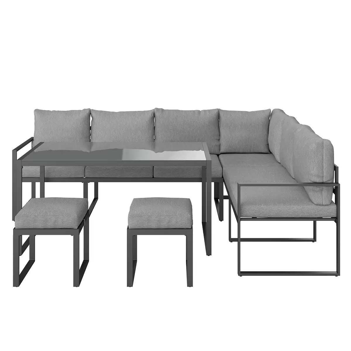 Beldano Loungegarnitur Leon 4-Teilig rechts Grau