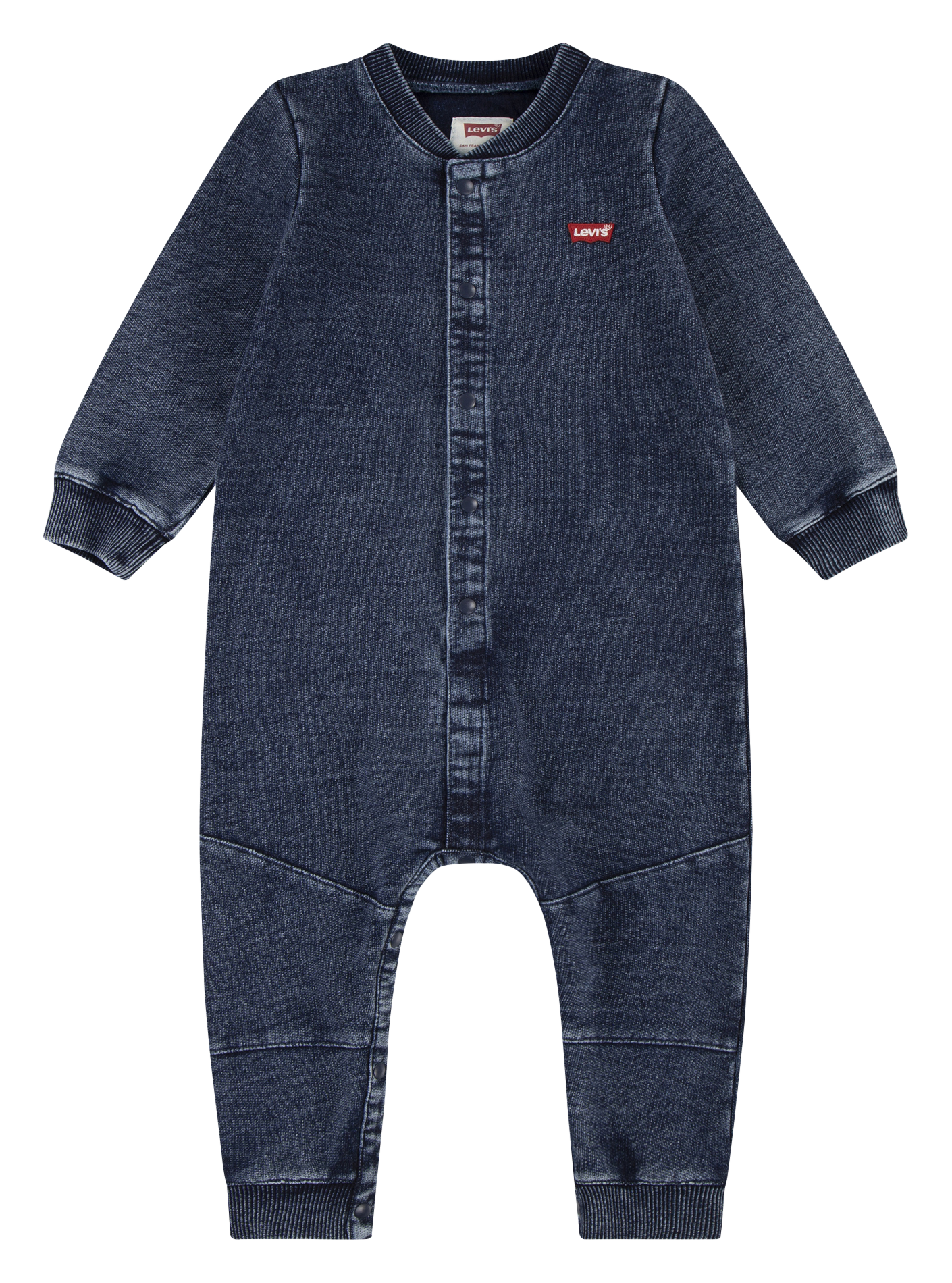 Body col rond en coton mélangé | Bleu