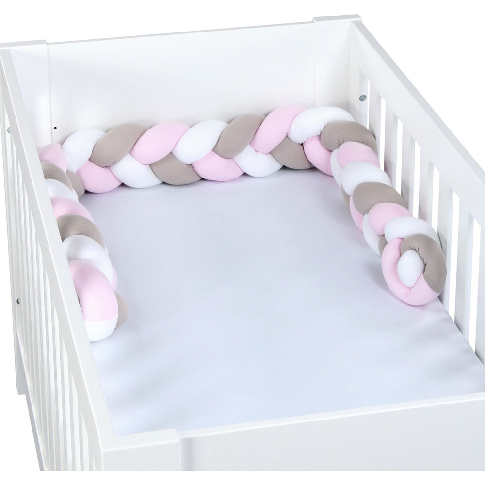 Køb babybay ® Flettet Sengerand White/Beige/Rosé 200 Cm