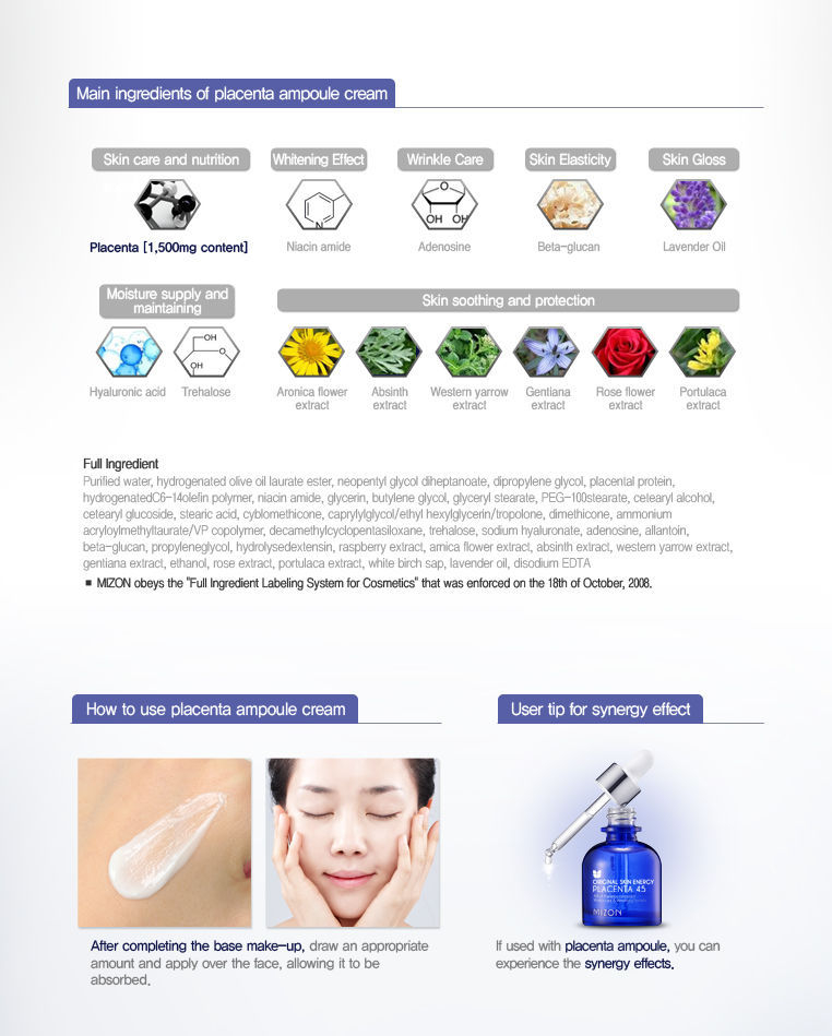 MIZON - Placenta Ampul Crème 50ml