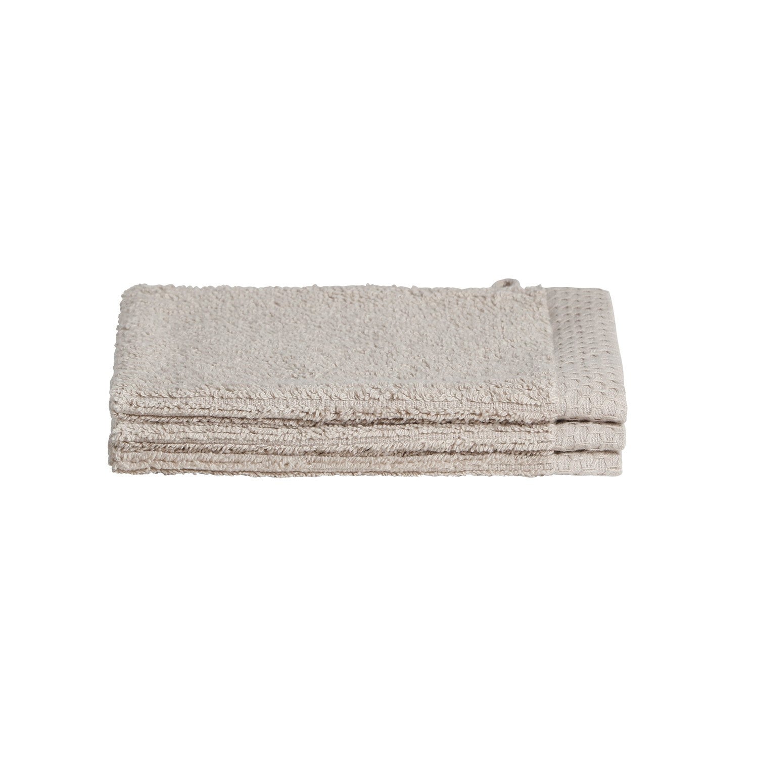 Seahorse Ridge Washand 16x21cm - concrete - Set van 3