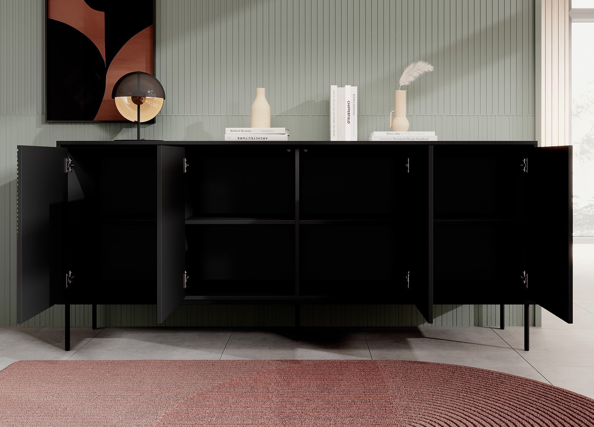 Blanes - Dressoir - Zwart - 200x45x88 cm
