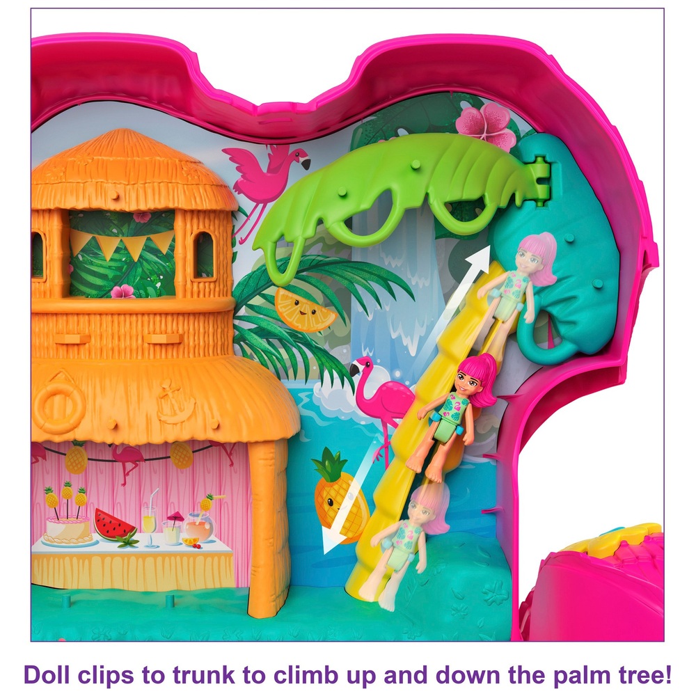 Polly Pocket Flamingo-Party-Spielset mit Mikropuppen und Zubehör