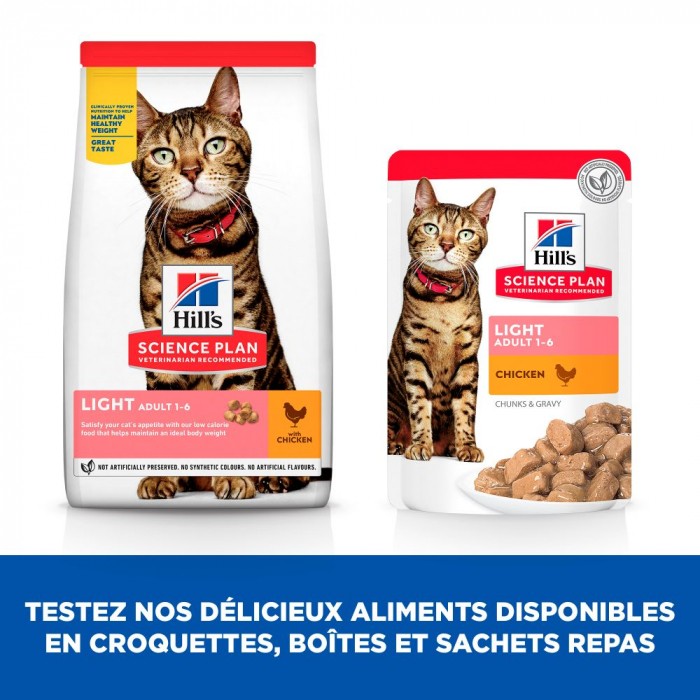HILL'S Science Plan Light Adult au Poulet - Croquettes pour chat