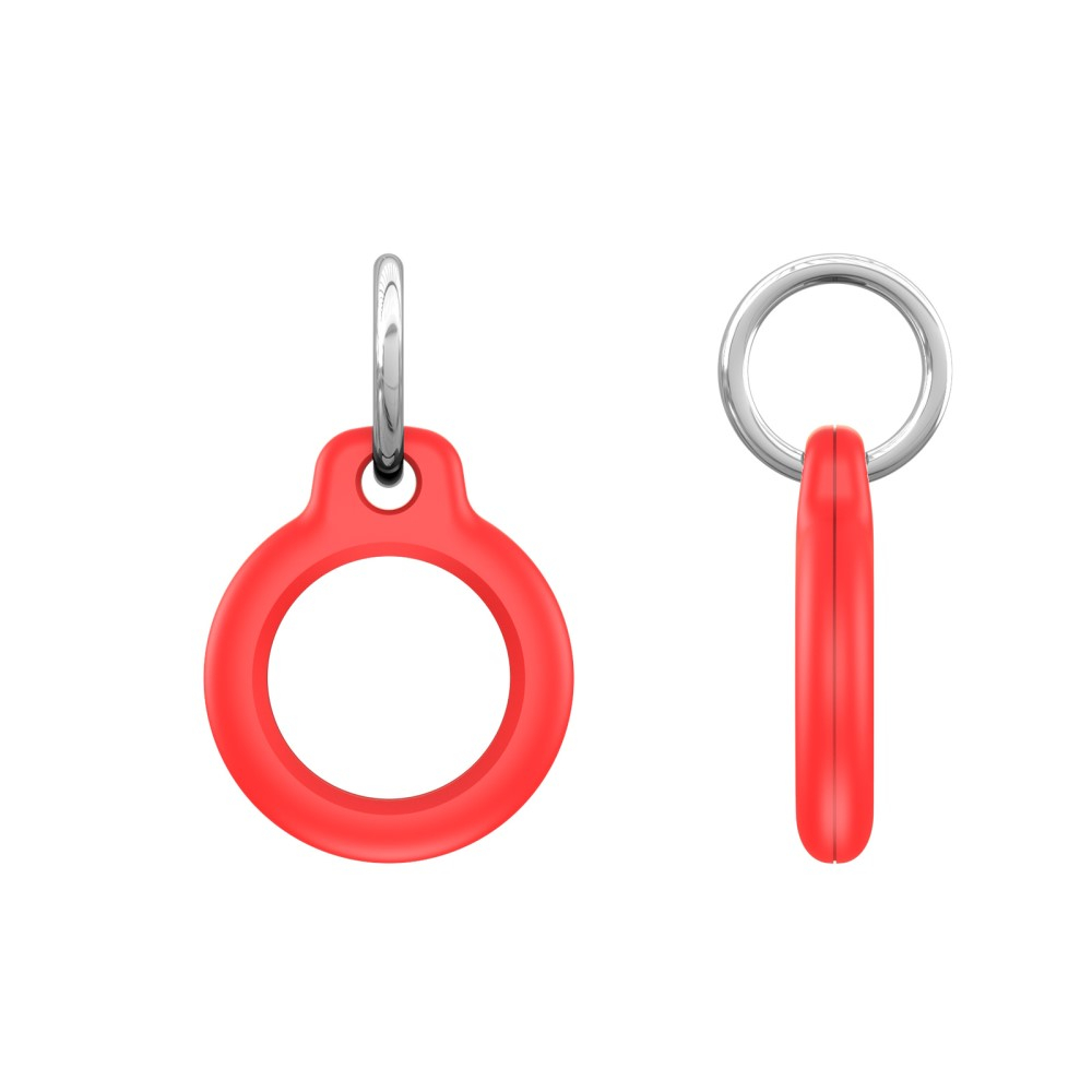 (4er Set) Apple AirTag Anhänger Hardcase Hülle Schlüsselanhänger mit Schlüsselring - Weiss / Rot / Blau / Schwarz