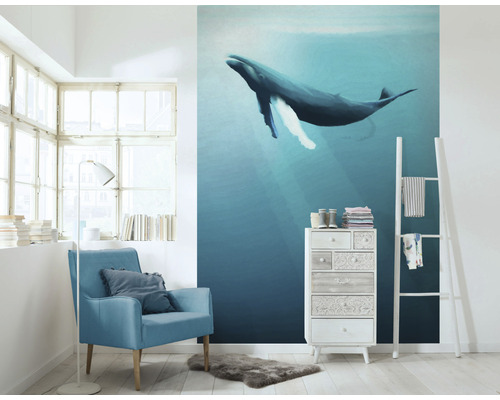 Fotobehang vliesbehang IAX4-0045 Into Adventure Artsy Humpback Whale 4-delig 200x280cm