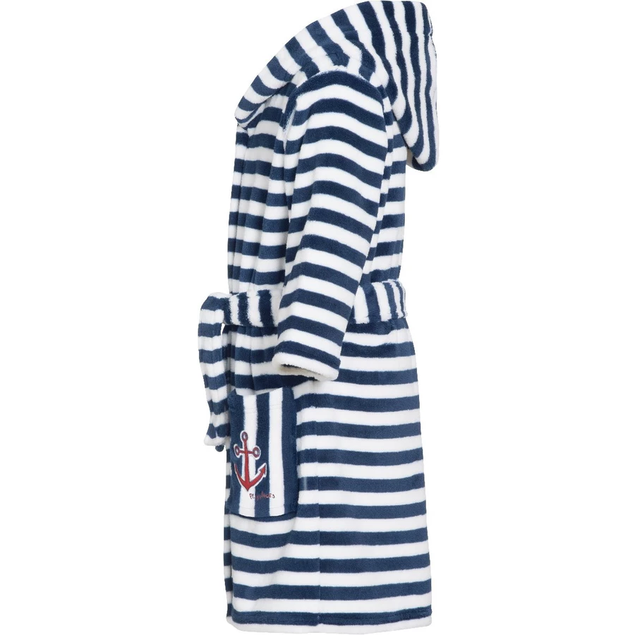 Playshoes Fleece-Bademantel Streifen maritim