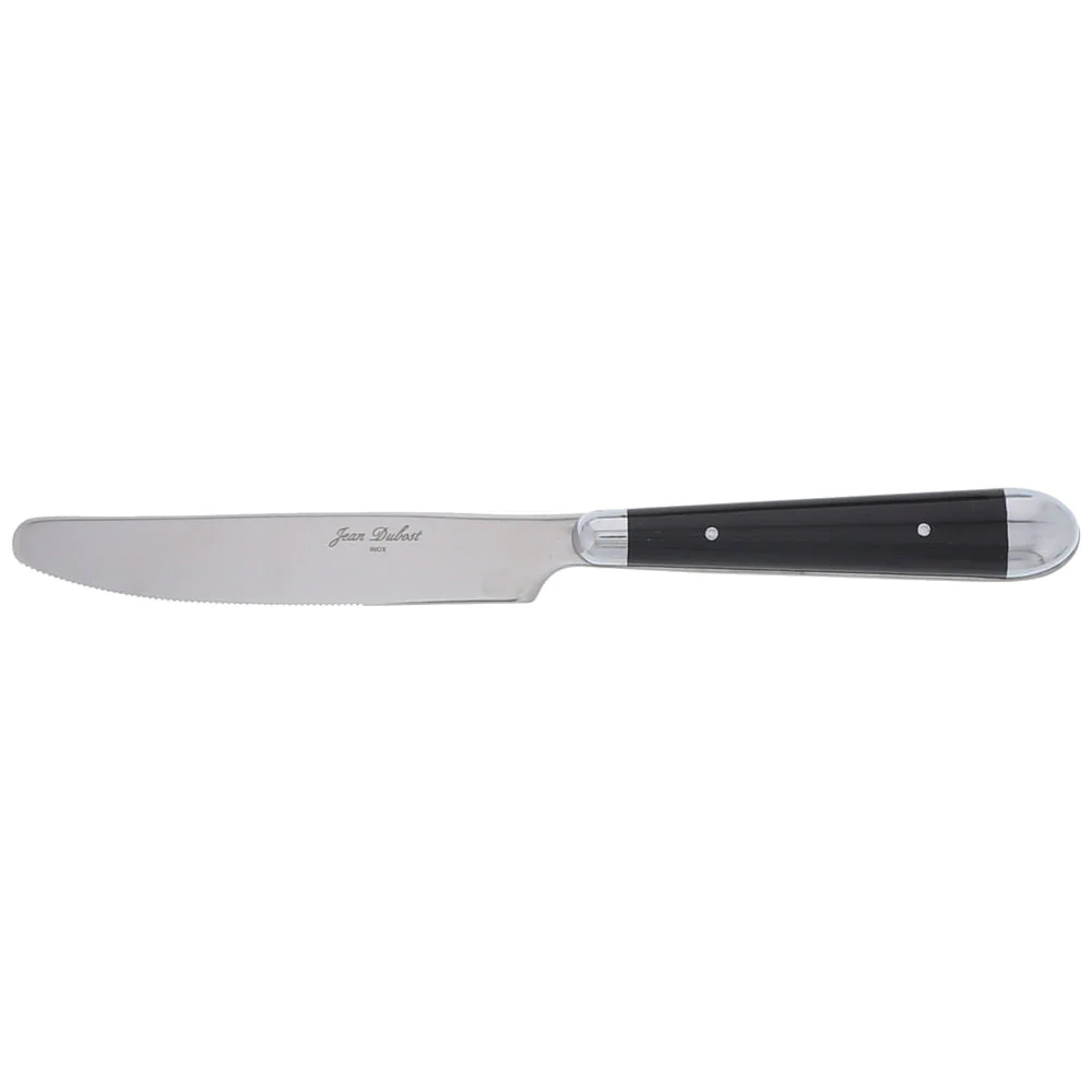 Couteau marjolaine noir acier inox pleine soie 2,0 mm (lot de 6) Jean
