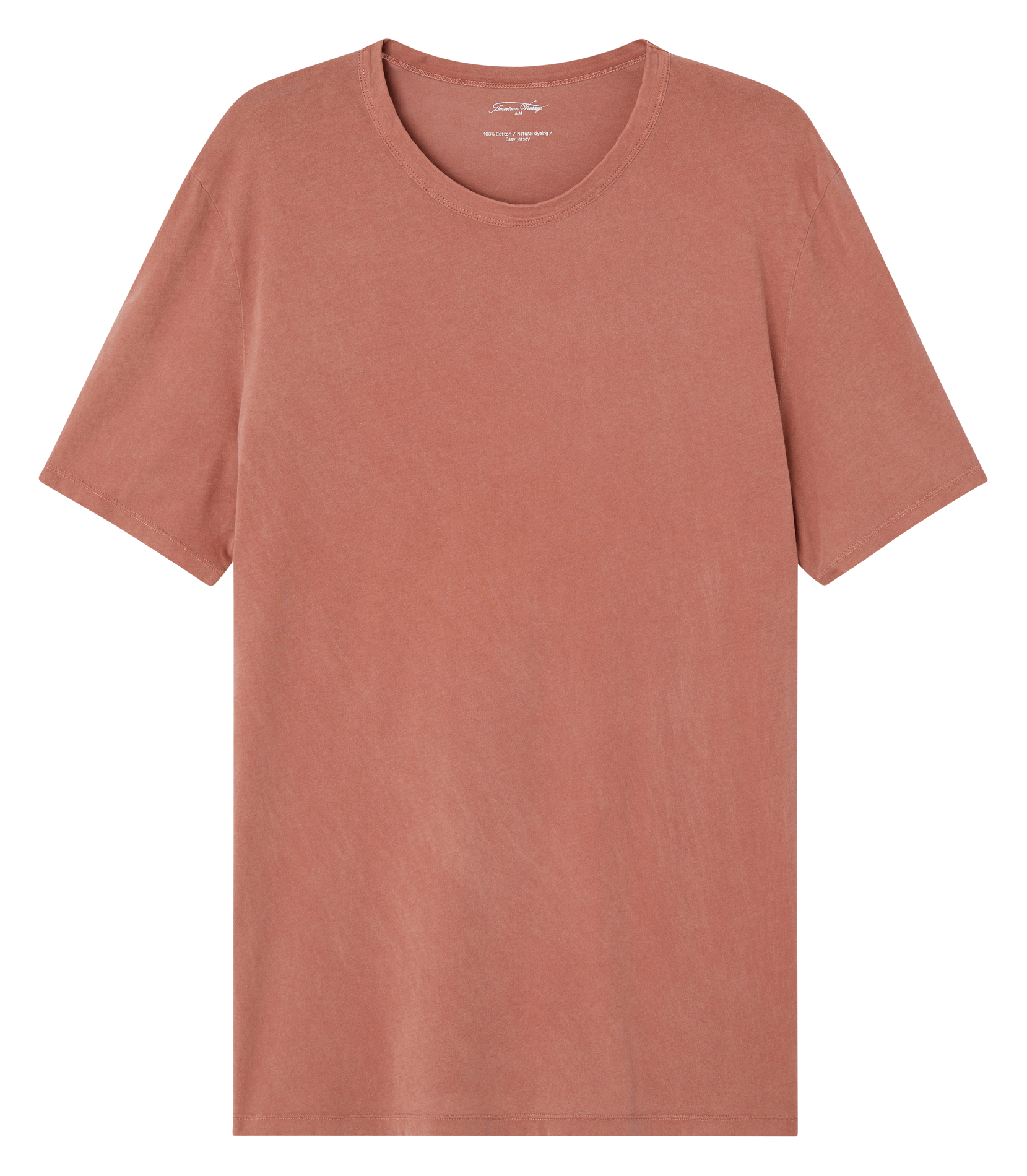 DEVON - Tee-shirt col rond droit en coton | Orange