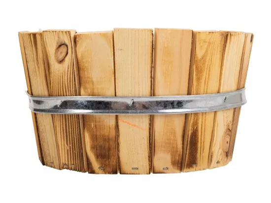 Panier en bois et corde marron 33x23x12h
