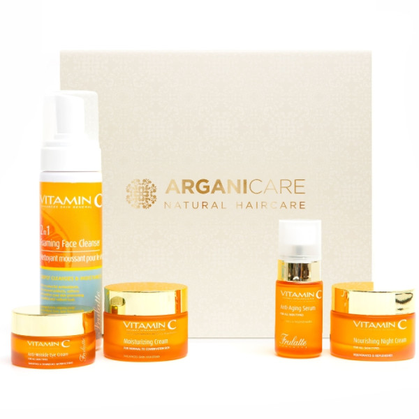 Coffret coup d'éclat à la vitamine C Arganicare 5 soins