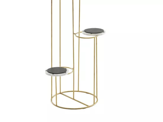 Étagère à Plantes Marbre Véritable Blanc 36,5x107,5x36,5 Support Fleurs